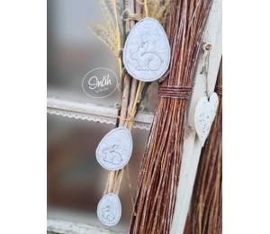 Stickdatei ITH - Hase im Osterei